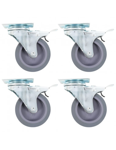 Ruote Girevoli con Doppio Freno 4 pz 75 mm