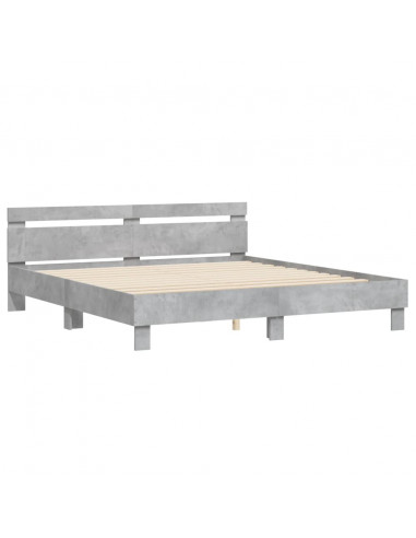 Giroletto Testiera Grigio Cemento 180x200 cm Legno Multistrato