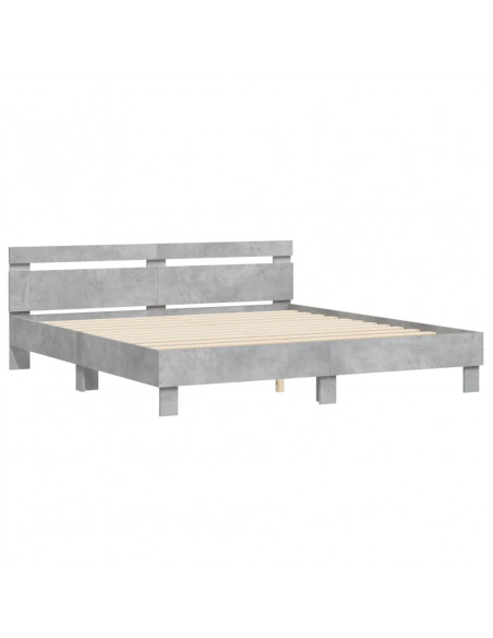 Giroletto Testiera Grigio Cemento 180x200 cm Legno Multistrato