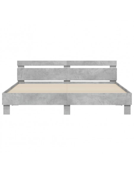 Giroletto Testiera Grigio Cemento 180x200 cm Legno Multistrato