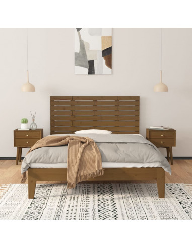 Testiera da Parete Miele 156x3x63 cm in Legno Massello di Pino