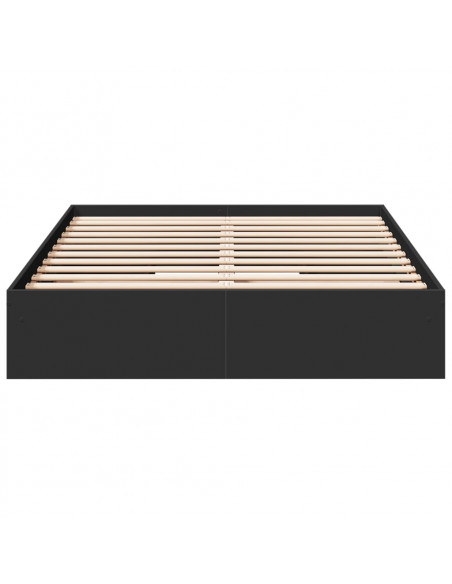 Giroletto con Cassetti Nero 120x200 cm in Legno Multistrato