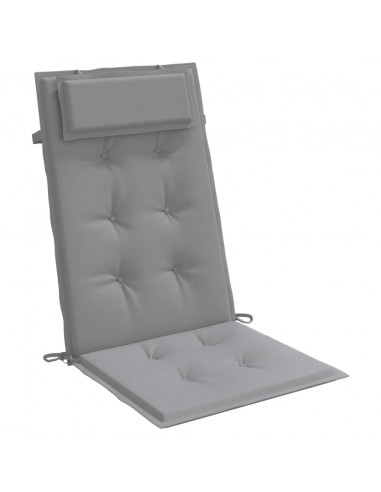 Cuscini per Sedia Schienale Alto 2 pz Grigio Tessuto Oxford