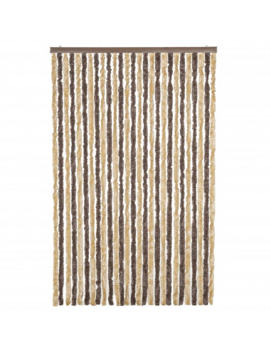 Tenda Antimosche Marrone Scuro e Beige 118x220 cm in Ciniglia