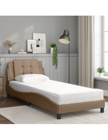 Letto con Materasso Cappuccino 90x200 cm in Similpelle