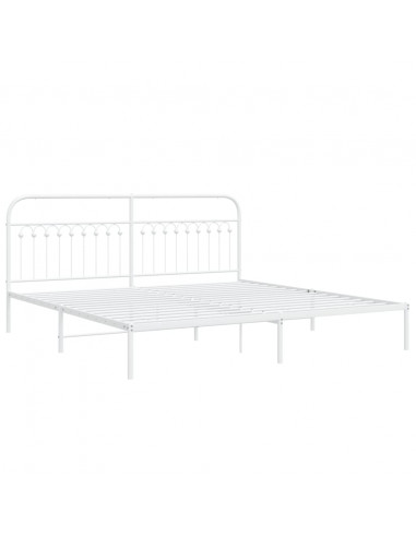 Giroletto con Testiera Metallo Bianco 200x200 cm