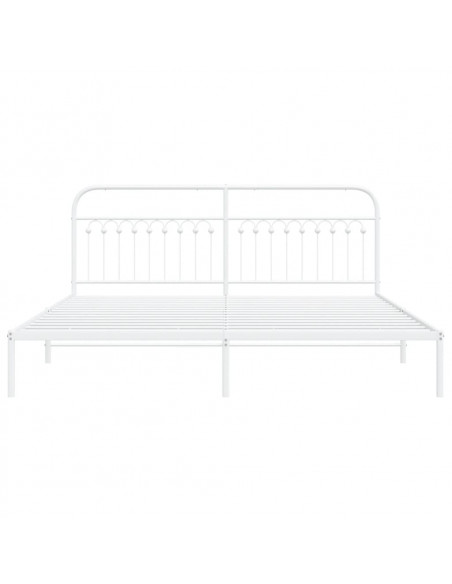 Giroletto con Testiera Metallo Bianco 200x200 cm