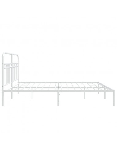 Giroletto con Testiera Metallo Bianco 200x200 cm