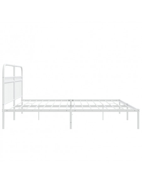Giroletto con Testiera Metallo Bianco 200x200 cm