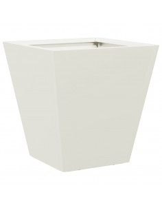 Fioriera da Giardino Bianca 30x30x30 cm in Acciaio 2