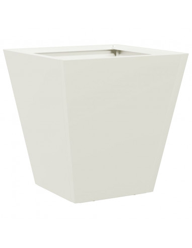 Fioriera da Giardino Bianca 30x30x30 cm in Acciaio