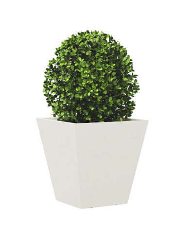 Fioriera da Giardino Bianca 30x30x30 cm in Acciaio