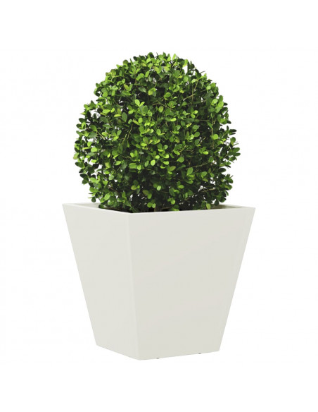 Fioriera da Giardino Bianca 30x30x30 cm in Acciaio