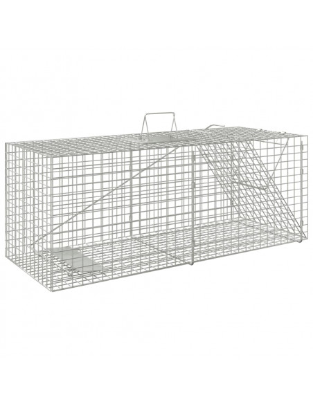 Trappola per Animali 64,5x25x26,5 cm in Ferro Zincato