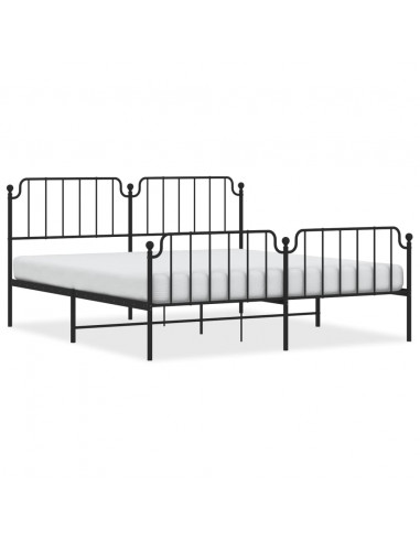 Giroletto con Testiera e Pediera Metallo Nero 183x213 cm