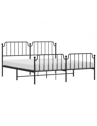 Giroletto con Testiera e Pediera Metallo Nero 183x213 cm