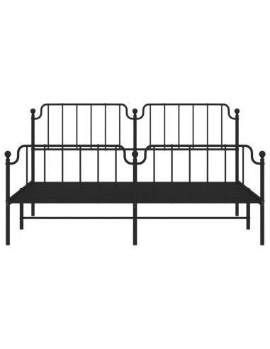 Giroletto con Testiera e Pediera Metallo Nero 183x213 cm