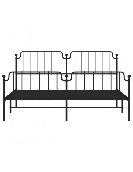 Giroletto con Testiera e Pediera Metallo Nero 183x213 cm
