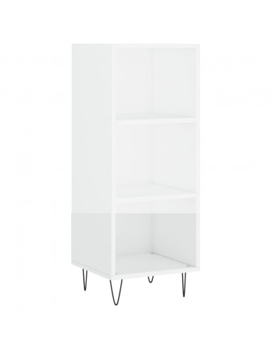 Credenza Bianco Lucido 34,5x32,5x90 cm in Legno Multistrato