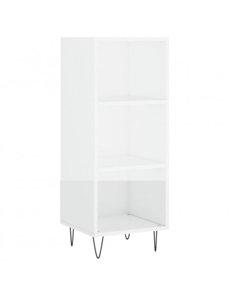 Credenza Bianco Lucido 34,5x32,5x90 cm in Legno Multistrato