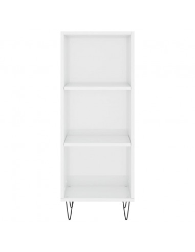 Credenza Bianco Lucido 34,5x32,5x90 cm in Legno Multistrato