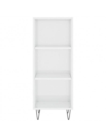 Credenza Bianco Lucido 34,5x32,5x90 cm in Legno Multistrato