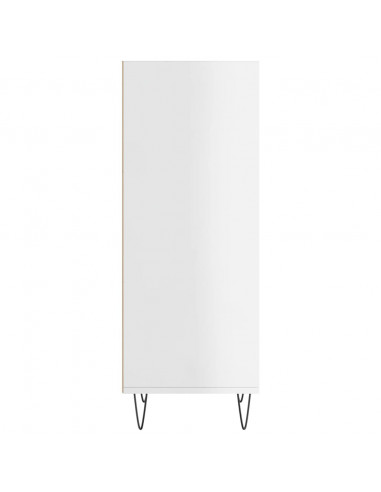 Credenza Bianco Lucido 34,5x32,5x90 cm in Legno Multistrato