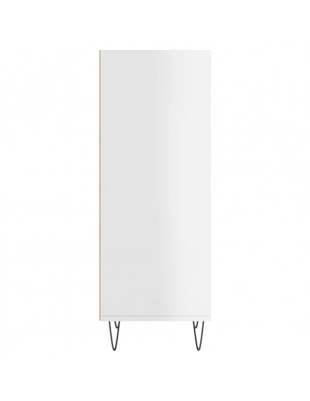 Credenza Bianco Lucido 34,5x32,5x90 cm in Legno Multistrato