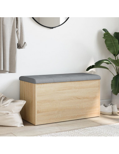 Panca Portaoggetti Rovere Sonoma 82x42x45 cm Legno Multistrato