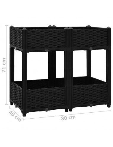 Fioriera Rialzata 80x40x71 cm in Polipropilene