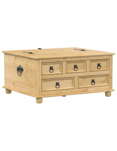 Scatola Portaoggetti Corona 90x78x45 cm Legno Massello di Pino