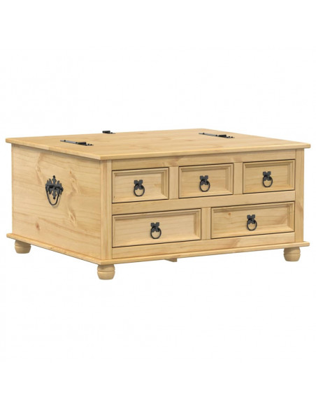 Scatola Portaoggetti Corona 90x78x45 cm Legno Massello di Pino