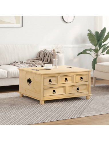 Scatola Portaoggetti Corona 90x78x45 cm Legno Massello di Pino