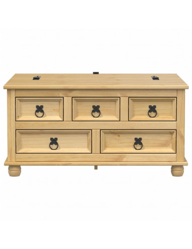 Scatola Portaoggetti Corona 90x78x45 cm Legno Massello di Pino