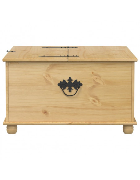 Scatola Portaoggetti Corona 90x78x45 cm Legno Massello di Pino