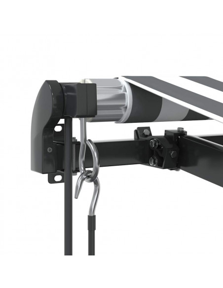 Tenda Retrattile Automatica LED Antracite e Bianco 600x300 cm