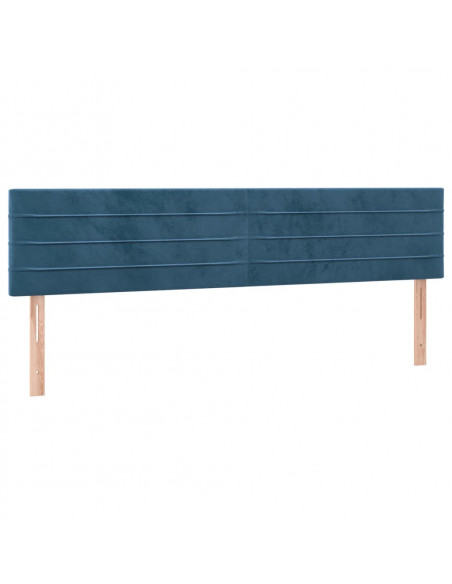 Testiera 2 pz Blu Scuro 80x5x78/88 cm in Velluto