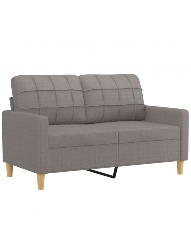 Set di Divani 2 pz con Cuscini Tortora in Tessuto