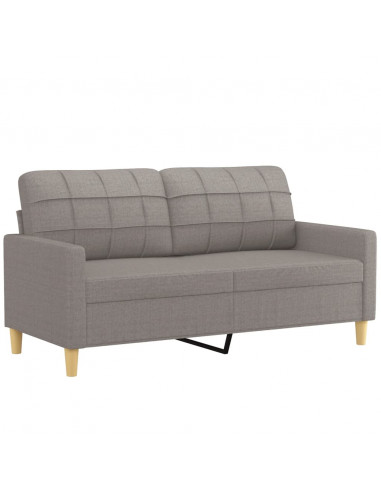 Set di Divani 2 pz con Cuscini Tortora in Tessuto