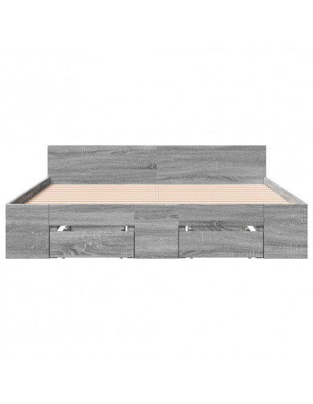 Giroletto Cassetti Grigio Sonoma 135x190 cm Legno Multistrato