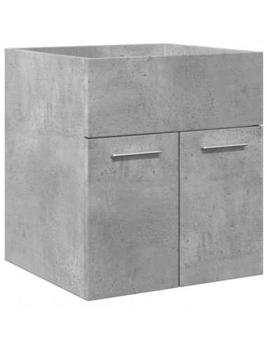 Set Mobili da Bagno 3 pz Grigio Cemento in Legno Multistrato