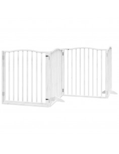 Cancello Cani Porta Pieghevole Bianco 6 Pannelli 480 cm Pioppo 2