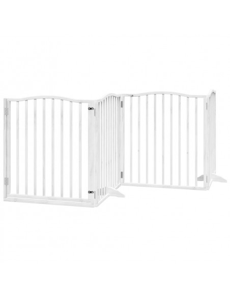Cancello Cani Porta Pieghevole Bianco 6 Pannelli 480 cm Pioppo