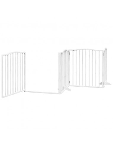Cancello Cani Porta Pieghevole Bianco 6 Pannelli 480 cm Pioppo