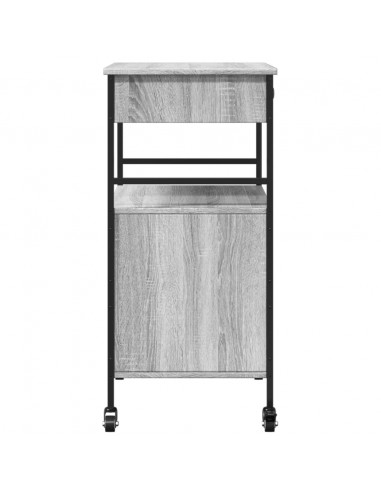 Carrello da Cucina Grigio Sonoma 56x43x89,5cm Legno Multistrato