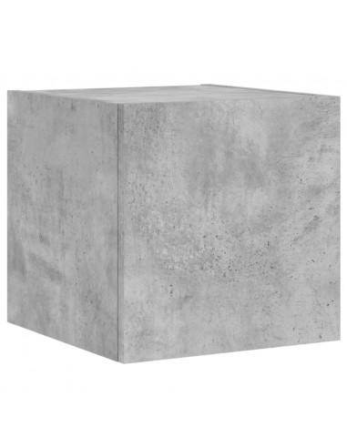Mobili TV a Muro con LED 4pz Grigio Cemento Legno Multistrato