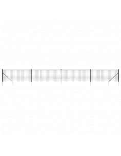 Recinzione Metallica con Picchetti Ancoraggio Antracite 1x10 m 2