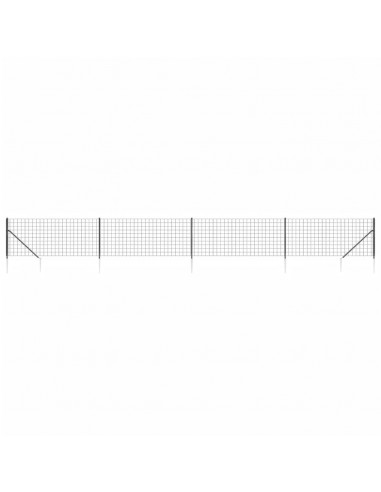 Recinzione Metallica con Picchetti Ancoraggio Antracite 1x10 m