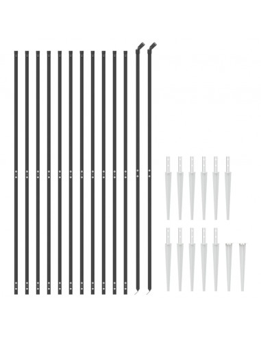 Recinzione Metallica con Picchetti Ancoraggio Antracite 1,4x25m