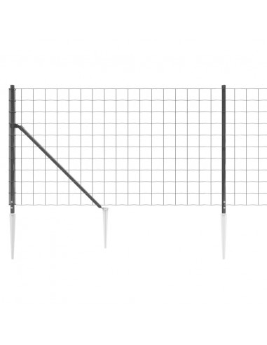 Recinzione Metallica con Picchetti Ancoraggio Antracite 0,8x25m